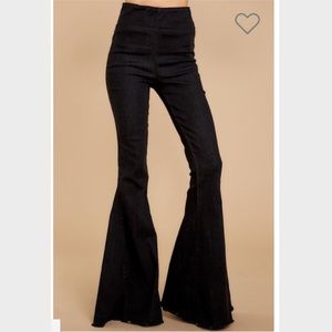 Black pull on flares